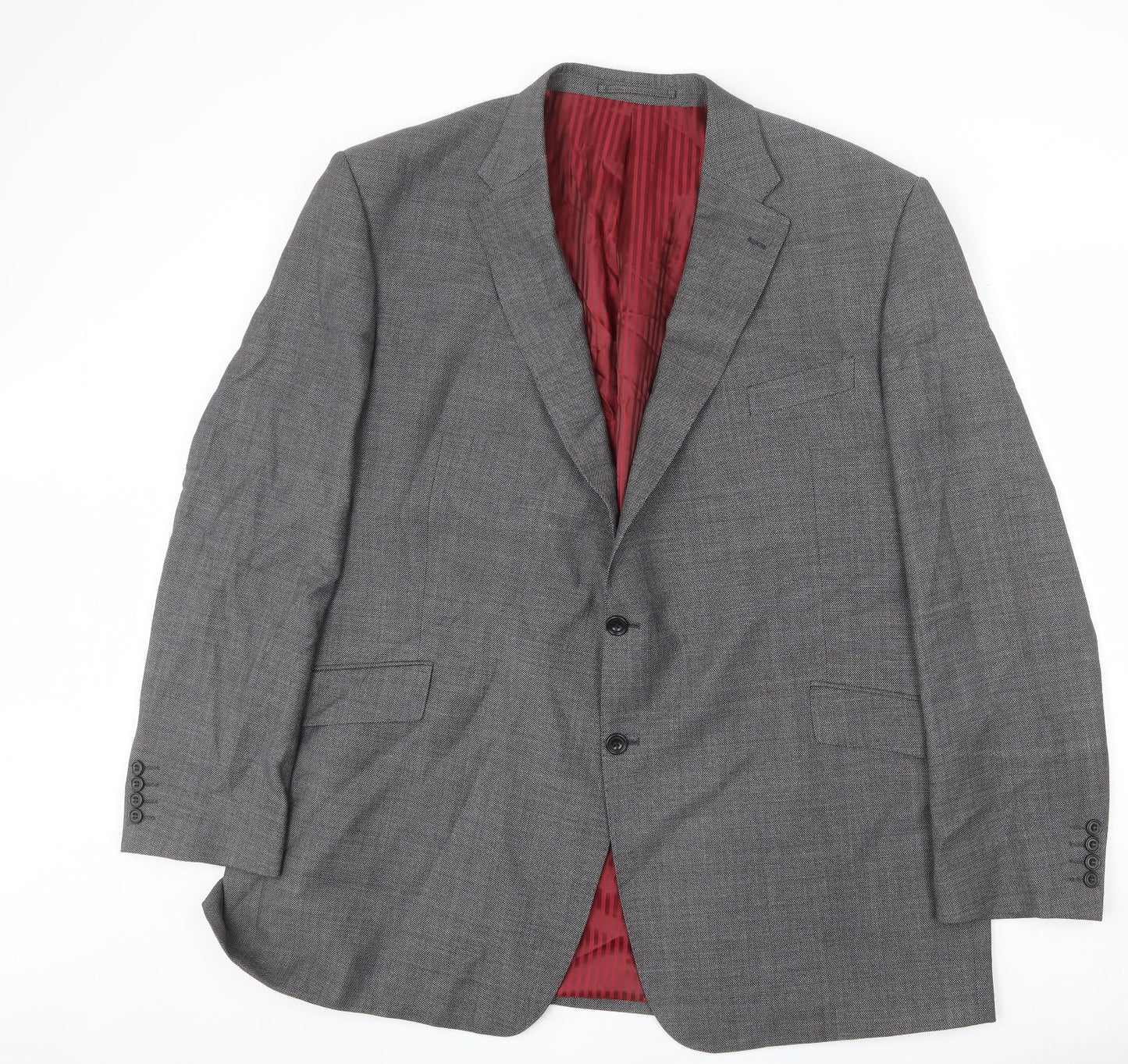 Marks and Spencer Mens Grey Wool Jacket Blazer Size 42 Regular