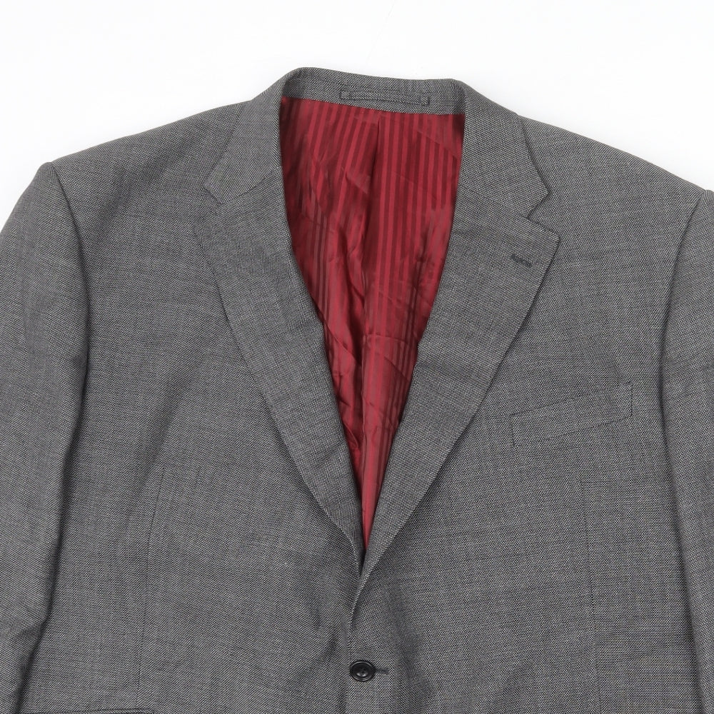 Marks and Spencer Mens Grey Wool Jacket Blazer Size 42 Regular