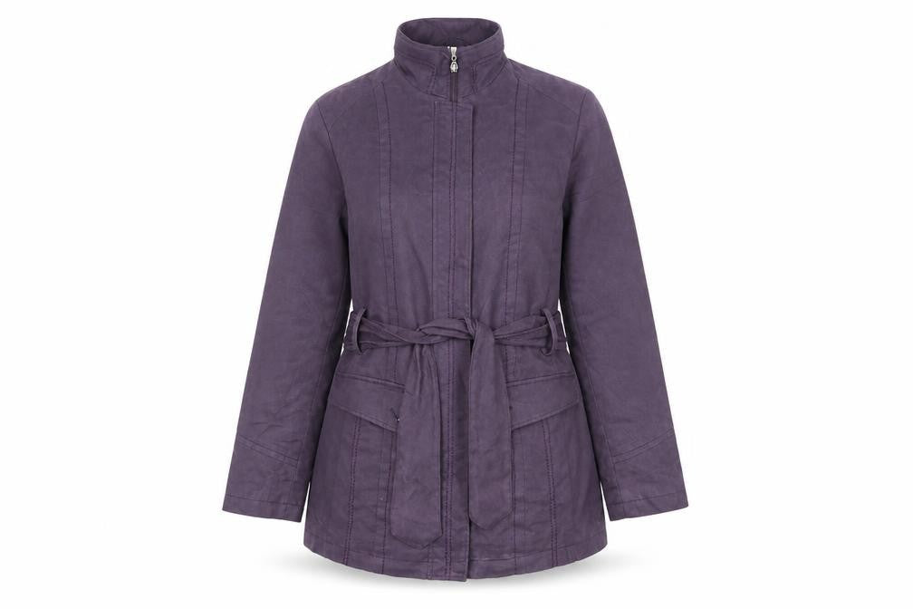 Klass Womens Purple Jacket Coat Size 12 Zip - Belted