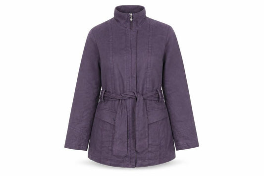 Klass Womens Purple Jacket Coat Size 12 Zip - Belted