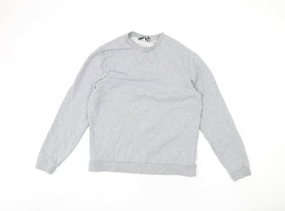 Additional front view of ASOS women’s grey cotton pullover sweatshirt, size M, pullover