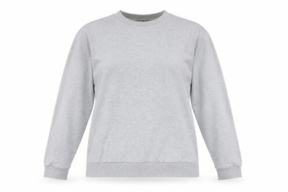 Front view of ASOS women’s grey cotton pullover sweatshirt, size M, pullover