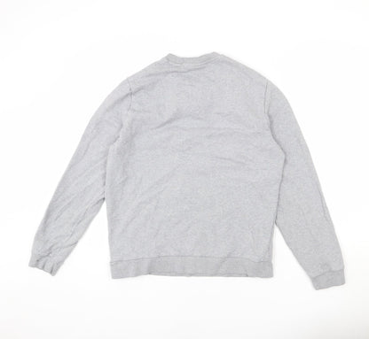 Back view of ASOS women’s grey cotton pullover sweatshirt, size M, pullover