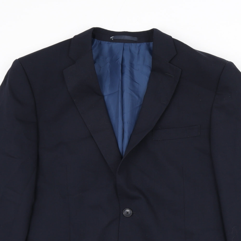 Marks and Spencer Mens Blue Wool Jacket Suit Jacket Size 42 Regular
