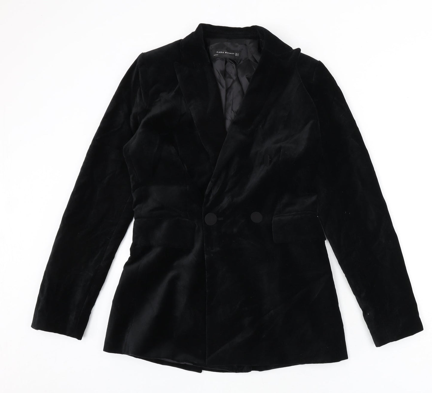 Zara Womens Black Jacket Blazer Size XS Button