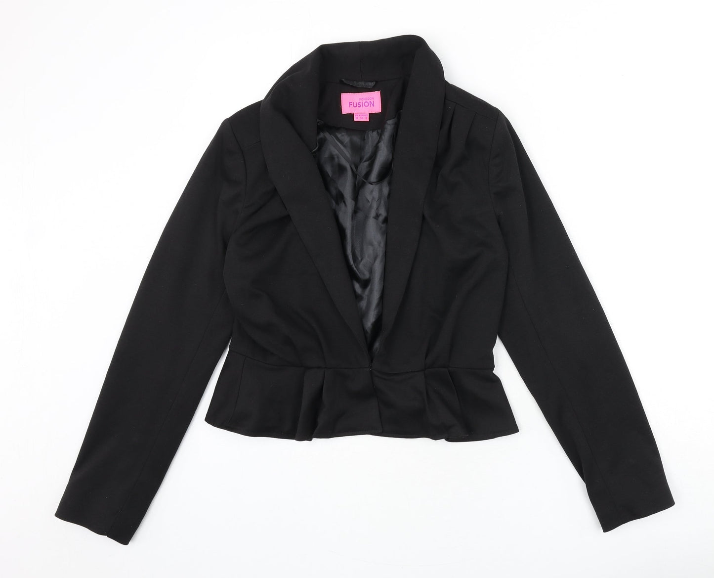 Monsoon Womens Black Jacket Blazer Size 12 Hook & Eye