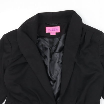 Monsoon Womens Black Jacket Blazer Size 12 Hook & Eye