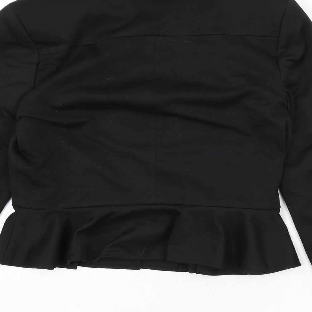 Monsoon Womens Black Jacket Blazer Size 12 Hook & Eye