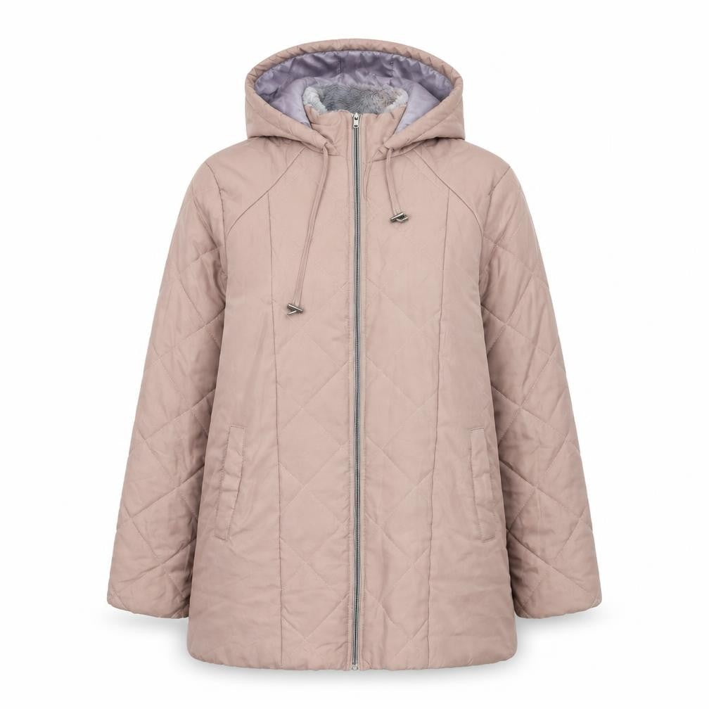 Anne De Lancay Womens Pink Parka Coat Size L Zip
