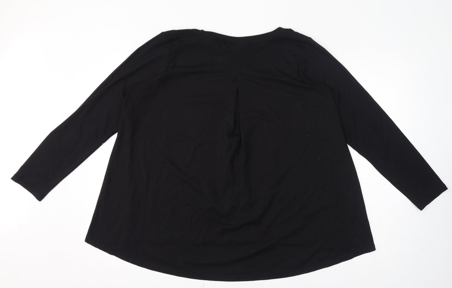 Bobeau Womens Black Polyester Basic Blouse Size L Round Neck