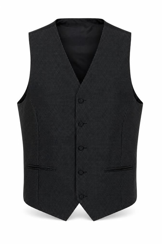 Marks & Spencer Mens Black Polyester Jacket Suit Waistcoat Size 38 Regular