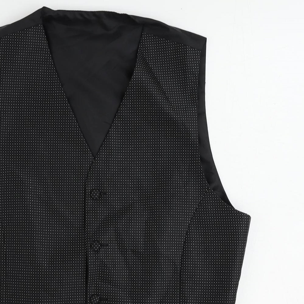 Marks and Spencer Mens Black Polyester Jacket Suit Waistcoat Size 38 Regular