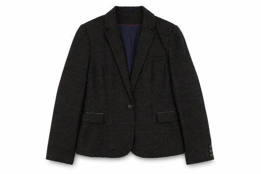 Dunnes Stores Womens Brown Plaid Polyester Jacket Suit Jacket Size 16