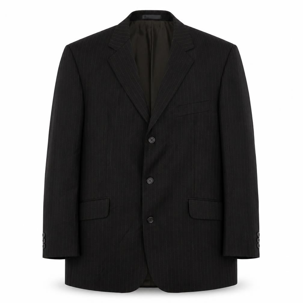 BHS Mens Brown Striped Polyester Jacket Suit Jacket Size 44 Regular