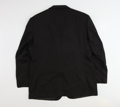 BHS Mens Brown Striped Polyester Jacket Suit Jacket Size 44 Regular