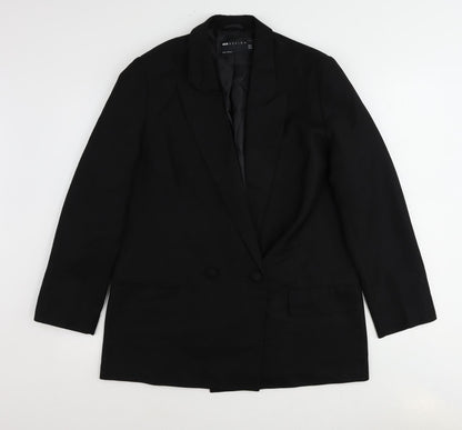 Additional front view of ASOS women’s black polyester jacket suit jacket, size UK 10