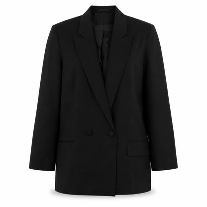 Front view of ASOS women’s black polyester jacket suit jacket, size UK 10