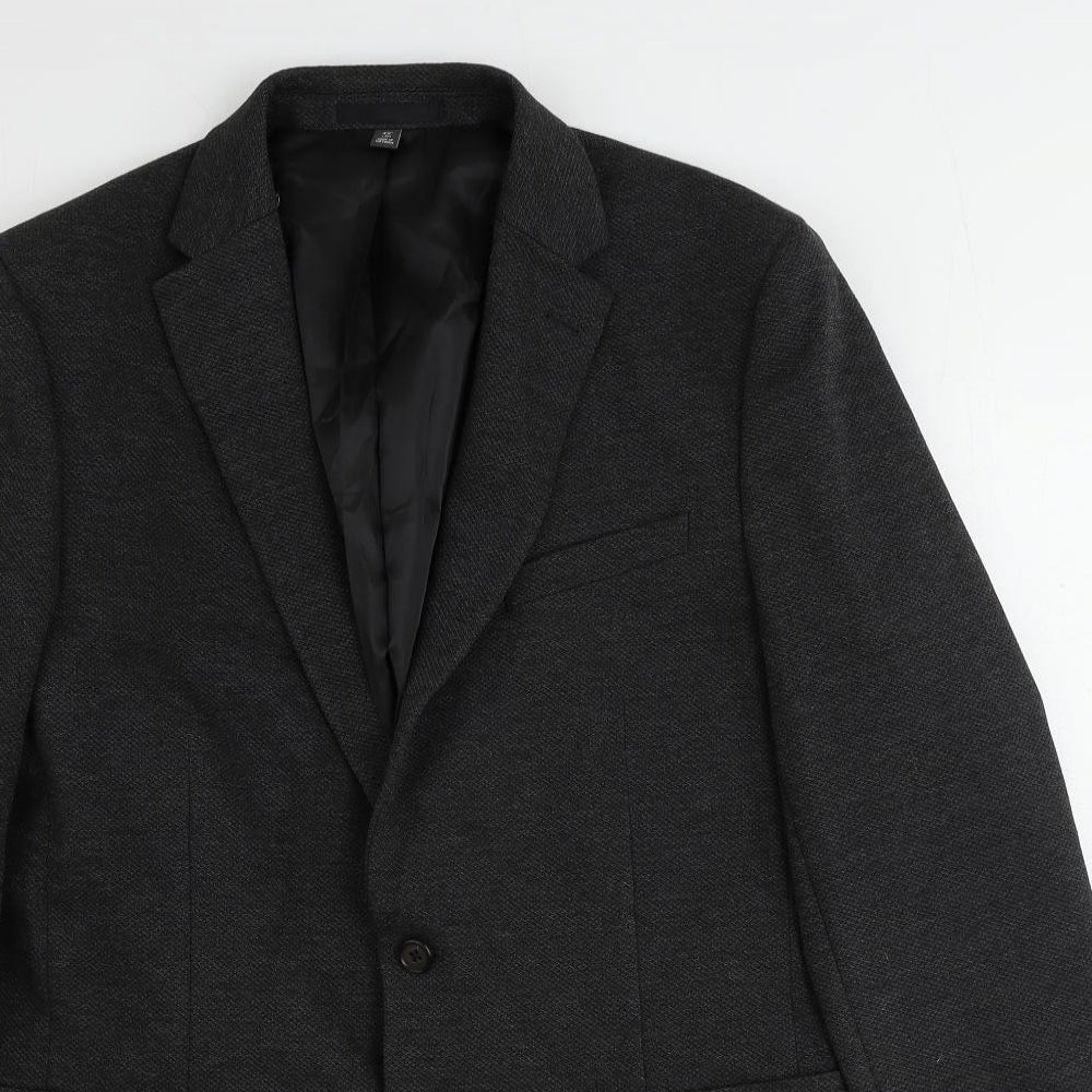 Marks and Spencer Mens Grey Polyamide Jacket Suit Jacket Size 42 Regular