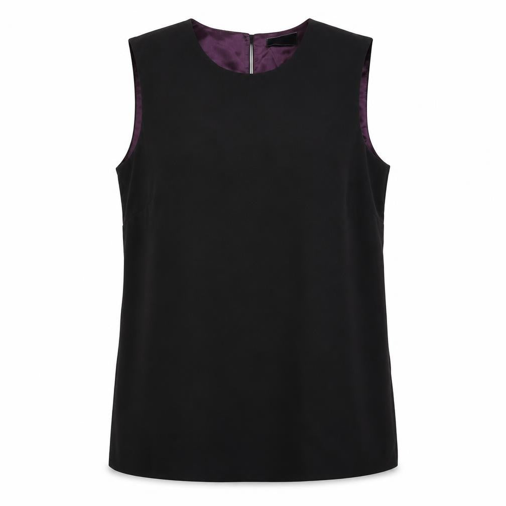Peggy Page Womens Black Polyester Basic Blouse Size 14 Round Neck