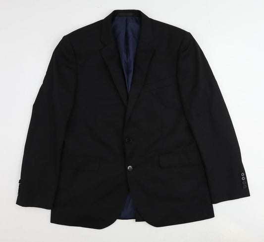 John Lewis Mens Black Polyester Jacket Suit Jacket Size 42 Regular