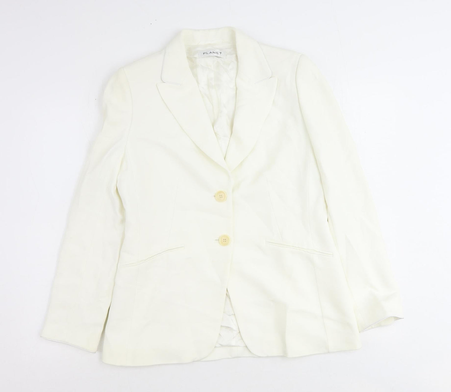 Planet Womens Ivory Jacket Blazer Size 12 Button