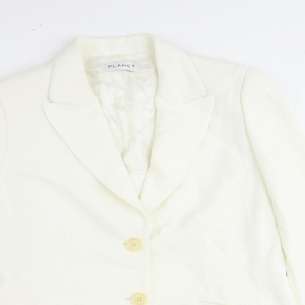 Planet Womens Ivory Jacket Blazer Size 12 Button