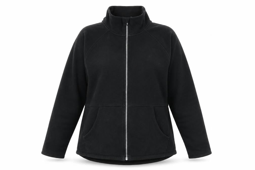 Skechers Womens Black Cotton Full Zip Sweatshirt Size L Pullover - Pockets