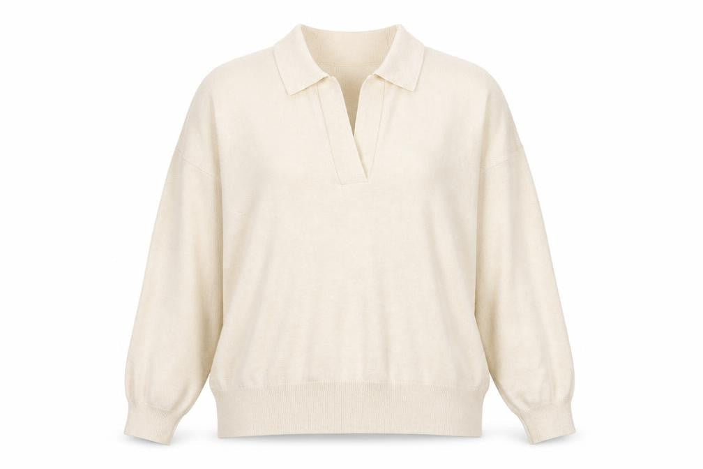 Mark Alexander Womens Beige V-Neck Polyester Pullover Jumper Size XL - Collared