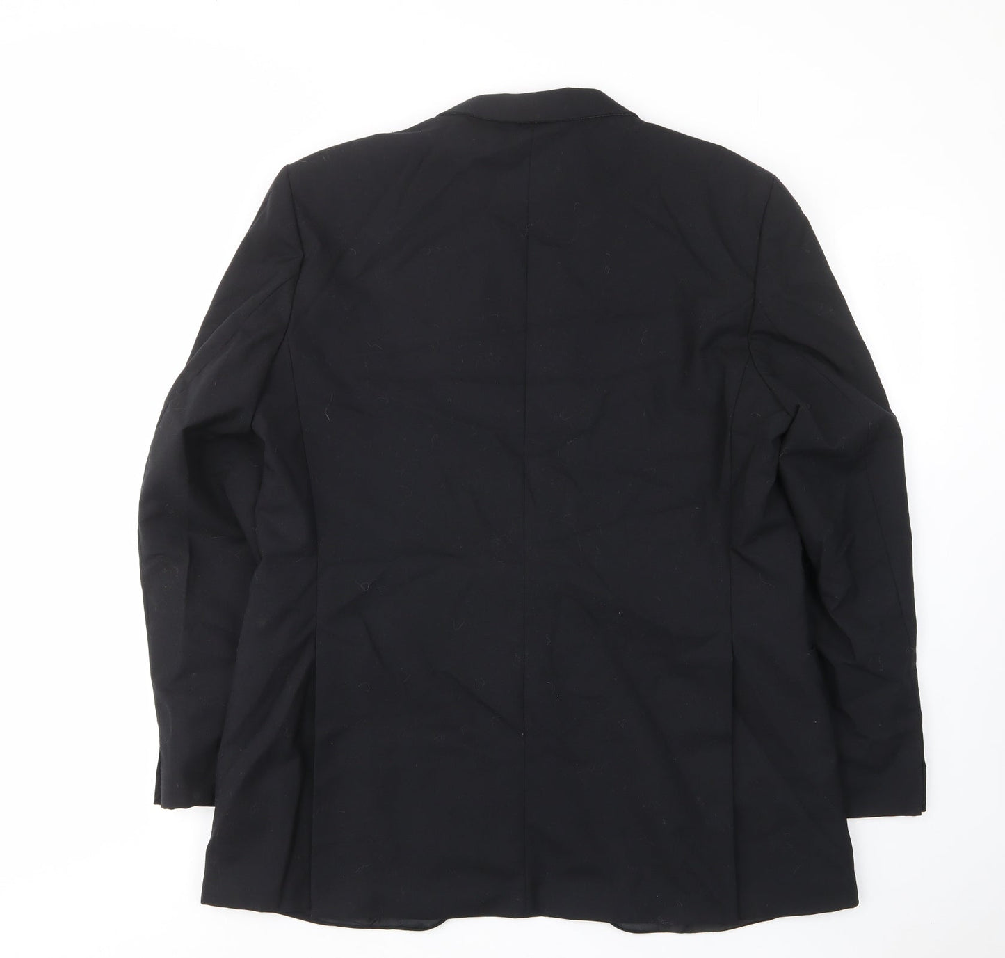 St.michael Mens Black Wool Jacket Suit Jacket Size 42 Regular - Inside pockets