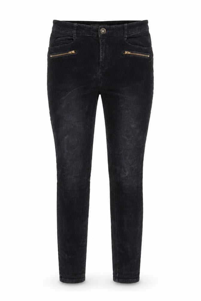 Indigo Womens Blue Cotton Trousers Size 8 L31 in Regular Zip - Pockets, Belt Loops, Zips