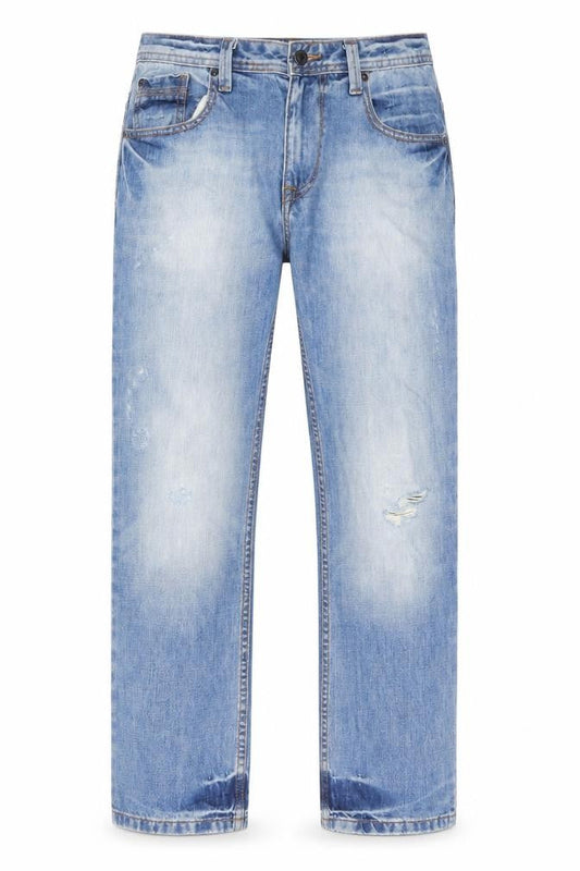 Burton Mens Blue Cotton Straight Jeans Size 34 in L30 in Slim Zip - Short leg, Pockets