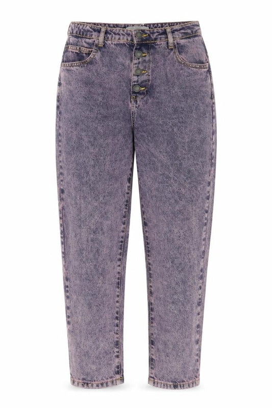 Stradivarius Womens Blue Cotton Straight Jeans Size 10 L25 in Regular Button - Pink acid wash, Pockets