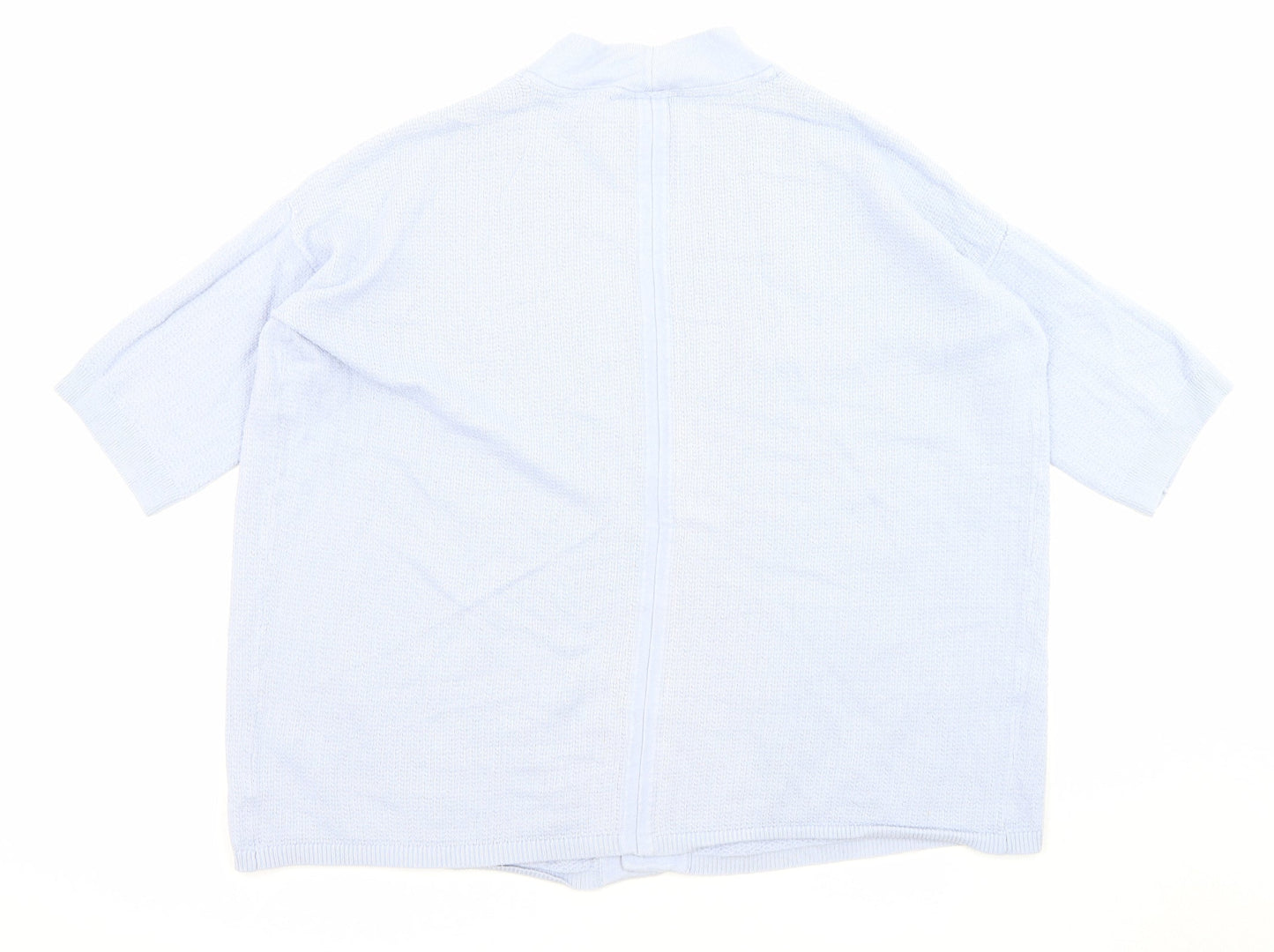Monsoon Womens Blue Round Neck Cotton Cardigan Jumper Size S