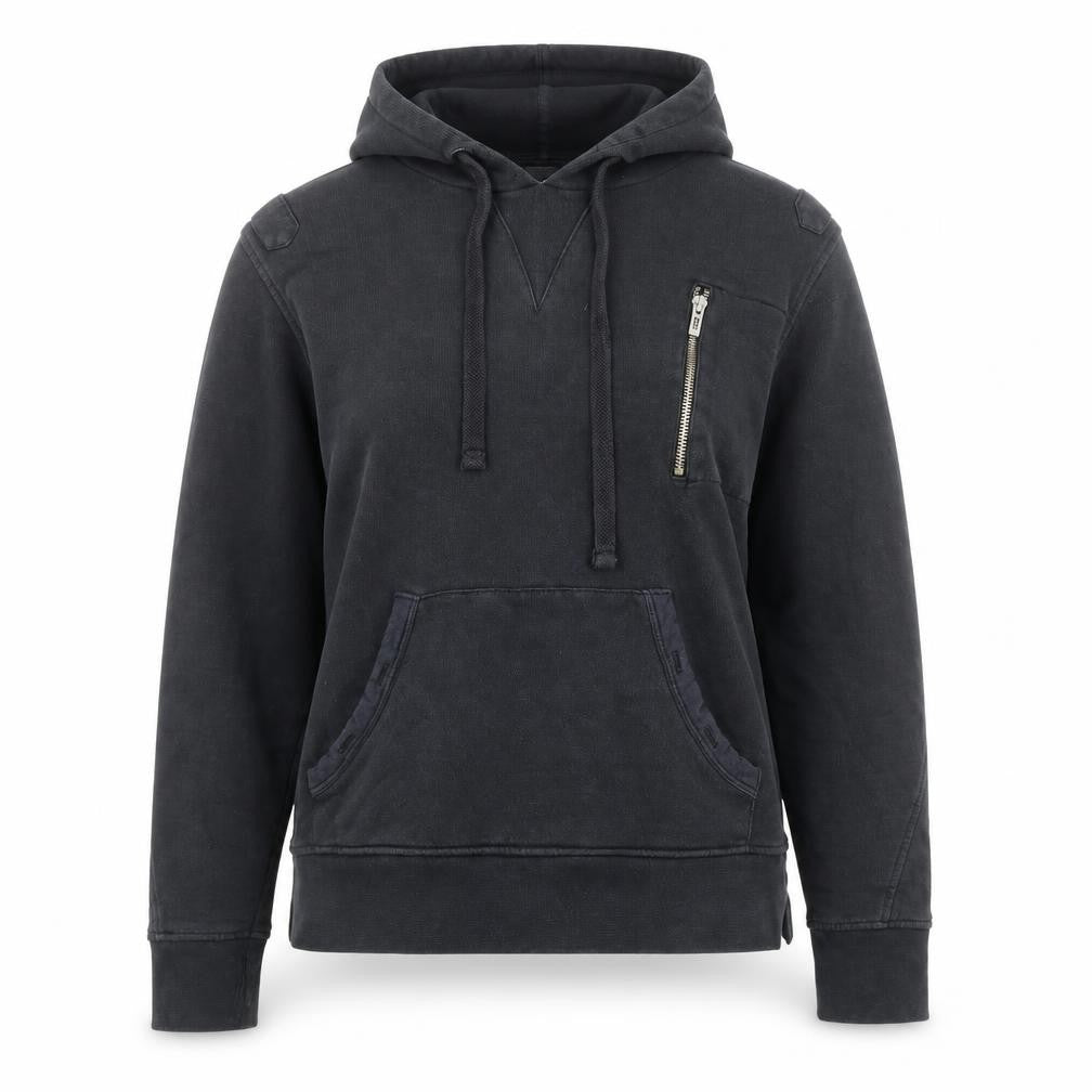 Selected Homme Womens Black Cotton Pullover Hoodie Size M Drawstring - Pockets