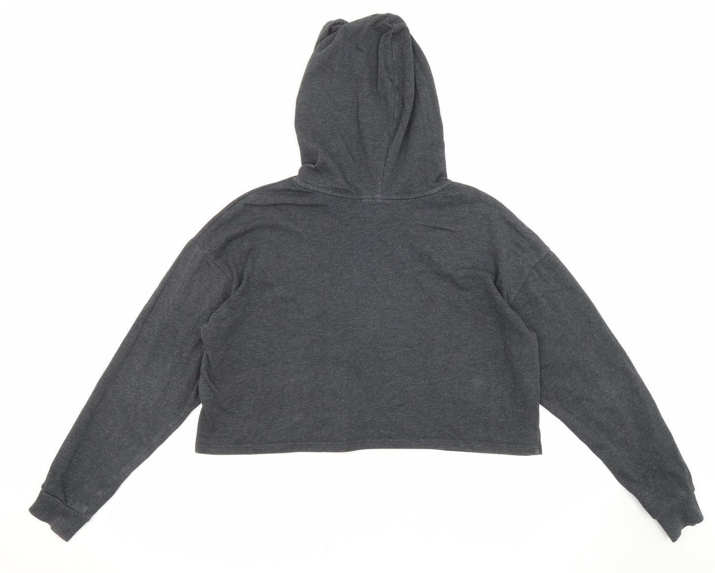 Divided by H&M Womens Grey Cotton Pullover Hoodie Size L Drawstring