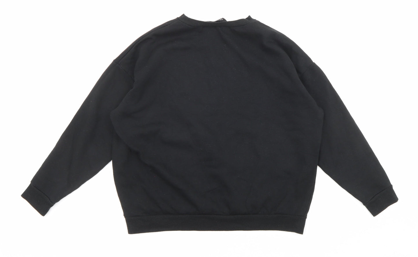 New Look Womens Black Cotton Pullover Sweatshirt Size S Pullover