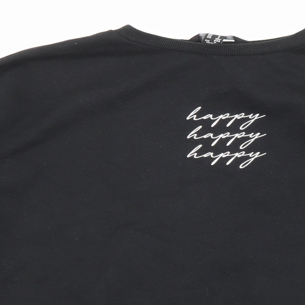 New Look Womens Black Cotton Pullover Sweatshirt Size S Pullover