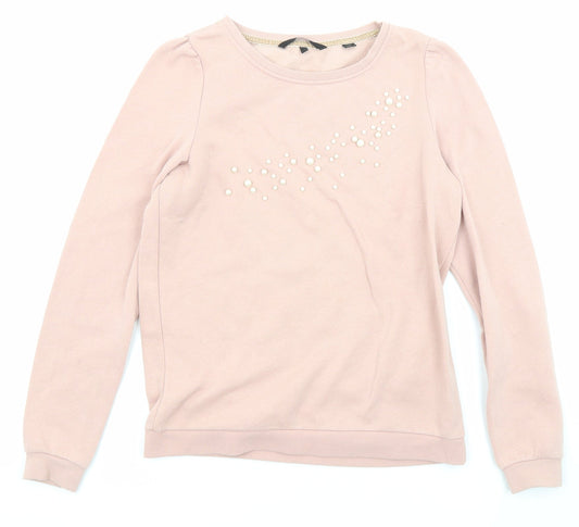 VERO MODA Womens Pink Polyester Pullover Sweatshirt Size S Pullover - Pearls