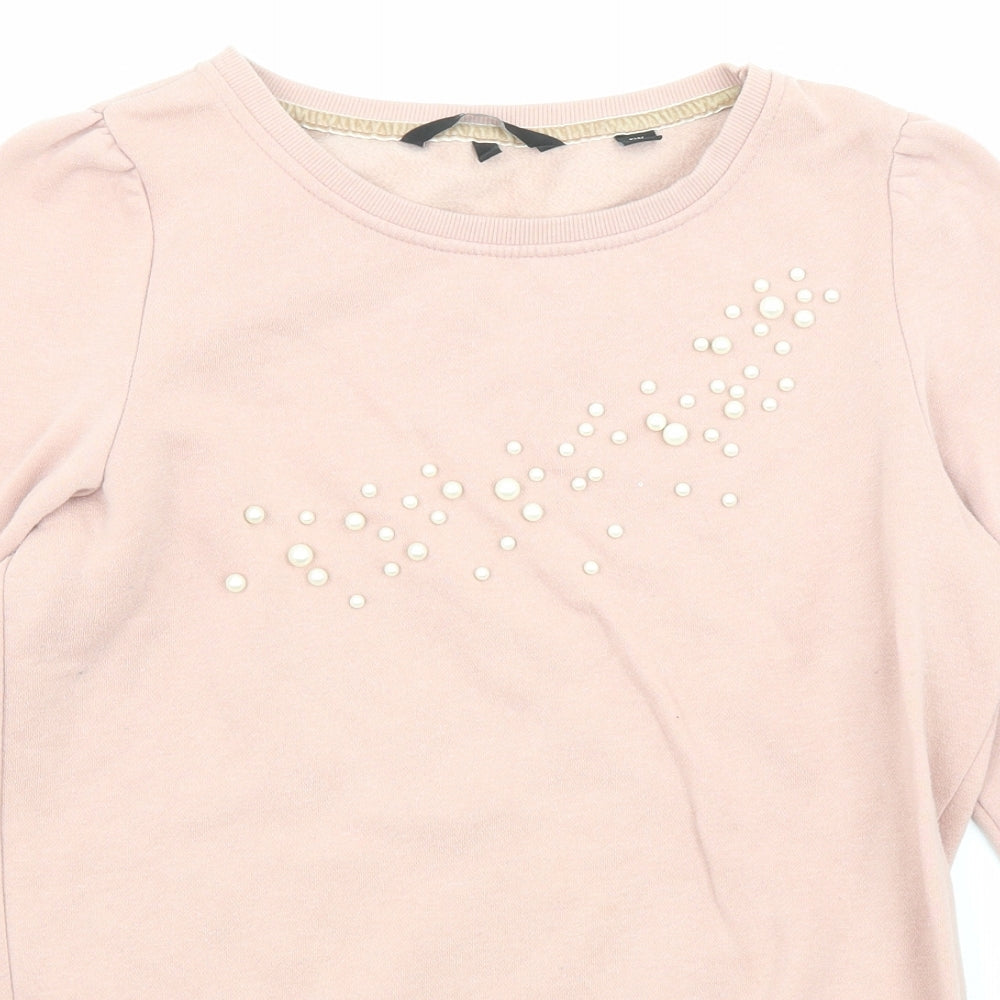 VERO MODA Womens Pink Polyester Pullover Sweatshirt Size S Pullover - Pearls