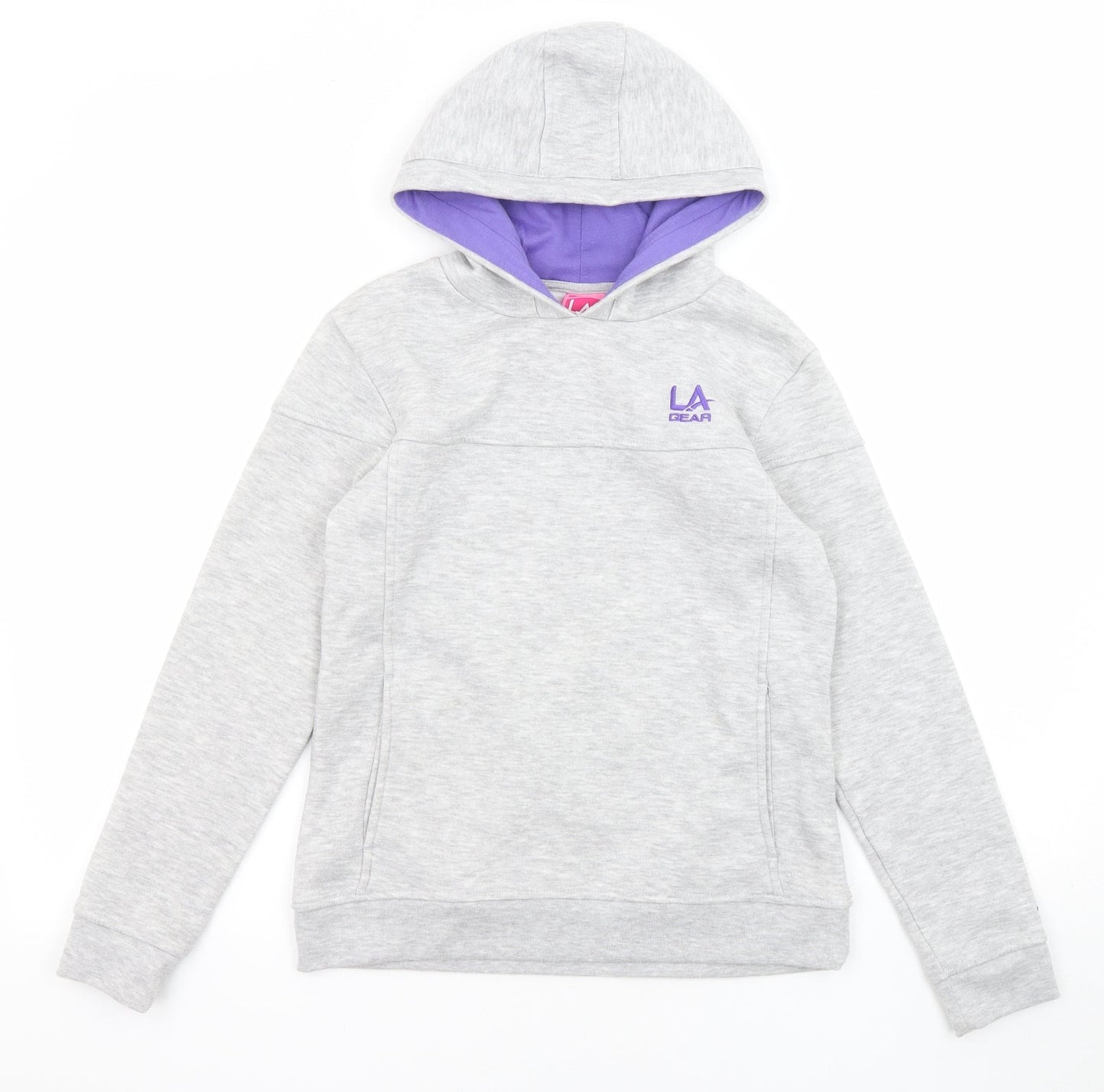 Hi Gear Girls Grey Polyester Pullover Hoodie Size 11-12 Years Pullover