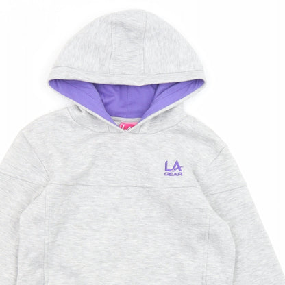 Hi Gear Girls Grey Polyester Pullover Hoodie Size 11-12 Years Pullover