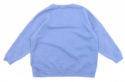 Preloved Disney Womens Blue Cotton Pullover Sweatshirt Size 12 Pullover - Stitch, Size 12-14 - Back
