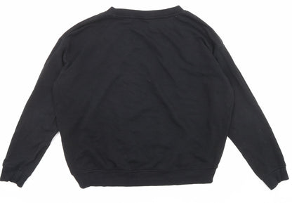H&M Womens Black Cotton Pullover Sweatshirt Size M Pullover