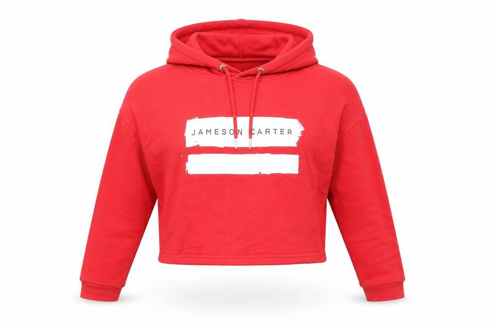 Jameson Carter Womens Red Cotton Pullover Hoodie Size 6 Pullover - Cropped