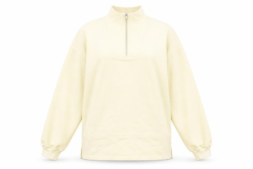 Debenhams Womens Yellow Cotton Pullover Sweatshirt Size M Zip