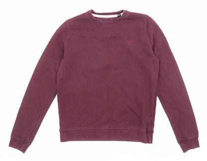 Additional front view of GANT women’s purple cotton pullover sweatshirt, size S, pullover