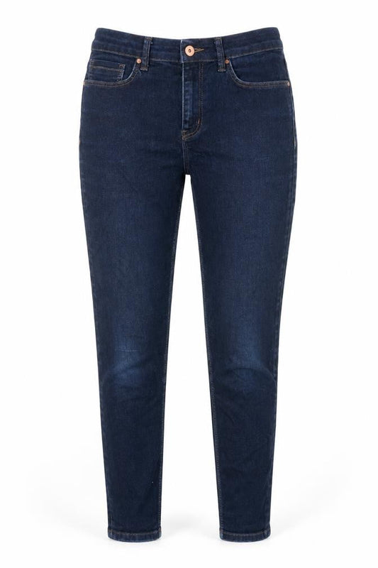 Marks & Spencer Womens Blue Cotton Skinny Jeans Size 12 L27 in Regular Zip - Pockets