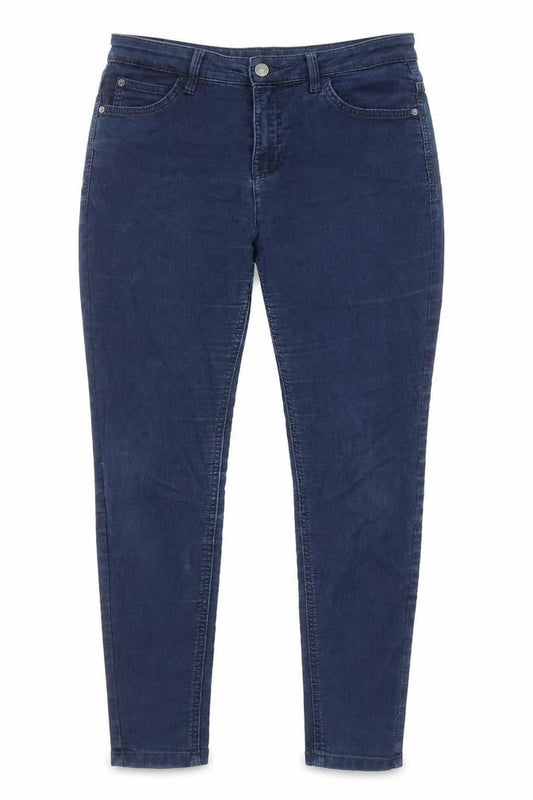 Marks & Spencer Womens Blue Cotton Skinny Jeans Size 12 L26 in Regular Zip - Pockets