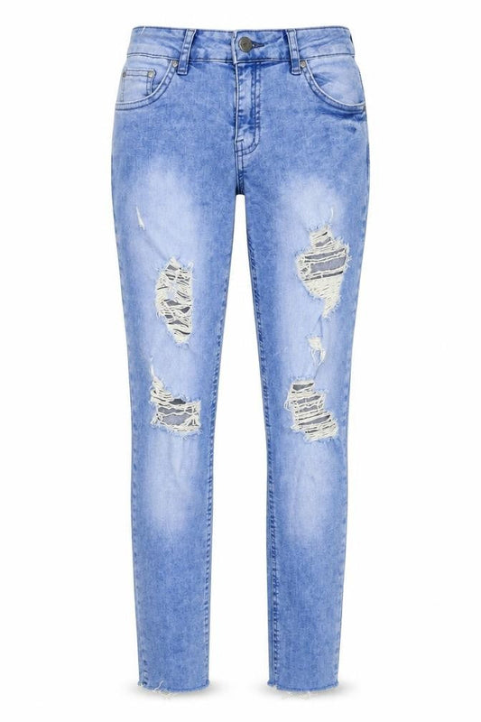 Select Womens Blue Cotton Skinny Jeans Size 6 L26 in Regular Zip
