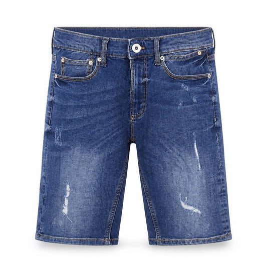 River Island Mens Blue Cotton Bermuda Shorts Size 28 in L11 in Regular Zip